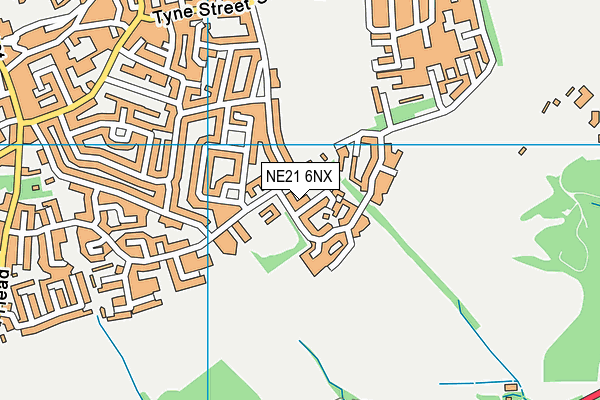NE21 6NX map - OS VectorMap District (Ordnance Survey)