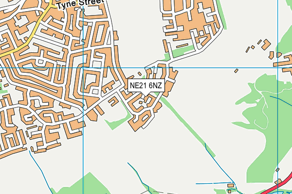 NE21 6NZ map - OS VectorMap District (Ordnance Survey)