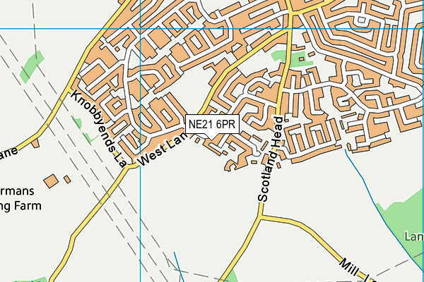 NE21 6PR map - OS VectorMap District (Ordnance Survey)