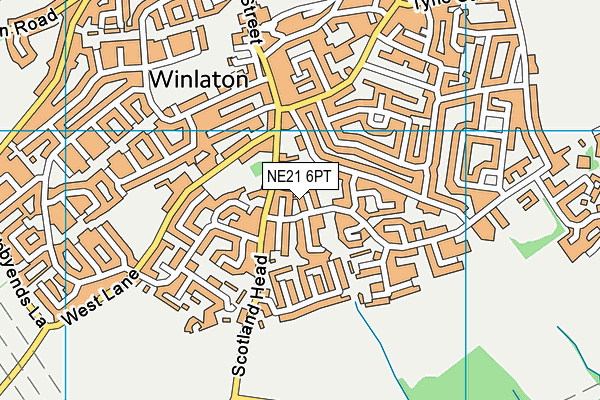 NE21 6PT map - OS VectorMap District (Ordnance Survey)