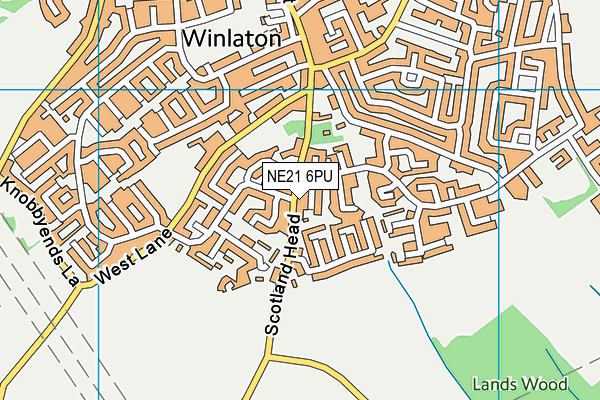 NE21 6PU map - OS VectorMap District (Ordnance Survey)