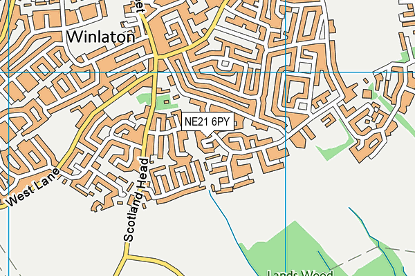 NE21 6PY map - OS VectorMap District (Ordnance Survey)