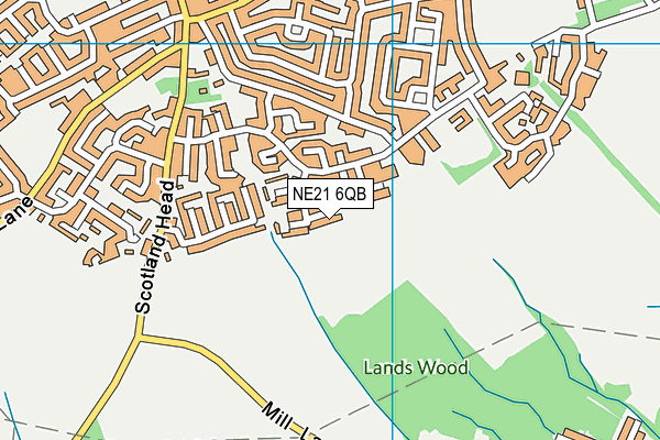 NE21 6QB map - OS VectorMap District (Ordnance Survey)