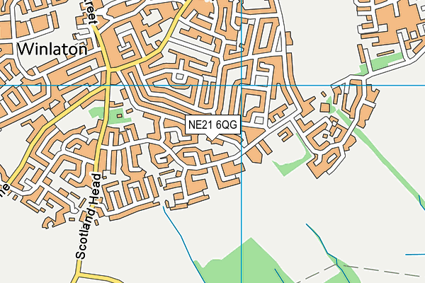 NE21 6QG map - OS VectorMap District (Ordnance Survey)