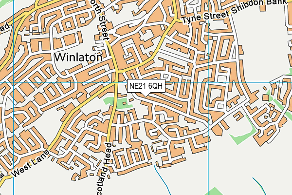 NE21 6QH map - OS VectorMap District (Ordnance Survey)