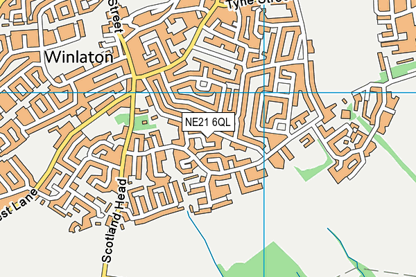 NE21 6QL map - OS VectorMap District (Ordnance Survey)