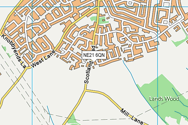 NE21 6QN map - OS VectorMap District (Ordnance Survey)