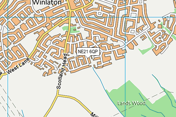 NE21 6QP map - OS VectorMap District (Ordnance Survey)