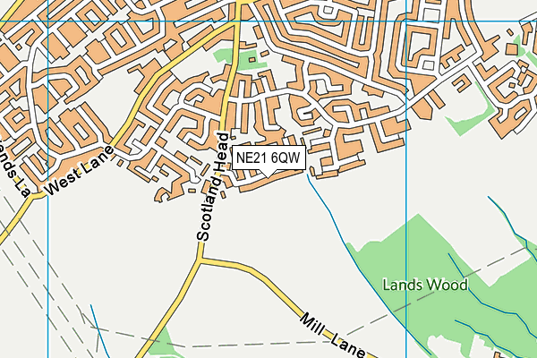 NE21 6QW map - OS VectorMap District (Ordnance Survey)