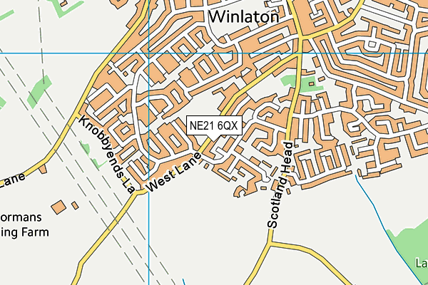 NE21 6QX map - OS VectorMap District (Ordnance Survey)