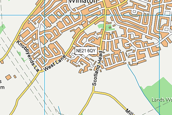 NE21 6QY map - OS VectorMap District (Ordnance Survey)