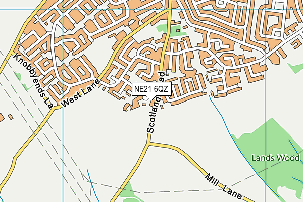 NE21 6QZ map - OS VectorMap District (Ordnance Survey)