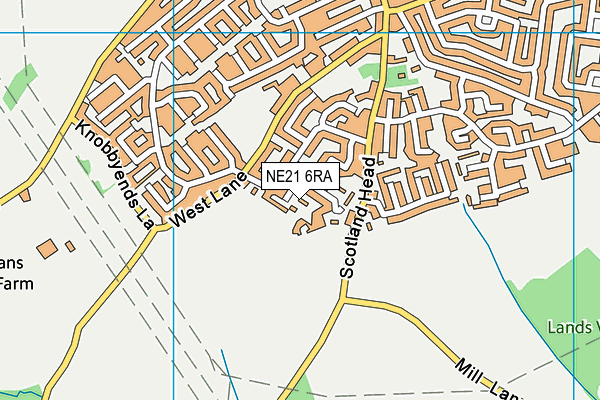 NE21 6RA map - OS VectorMap District (Ordnance Survey)