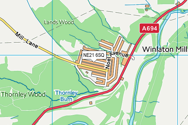 NE21 6SQ map - OS VectorMap District (Ordnance Survey)