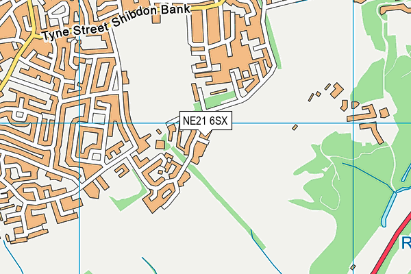 NE21 6SX map - OS VectorMap District (Ordnance Survey)