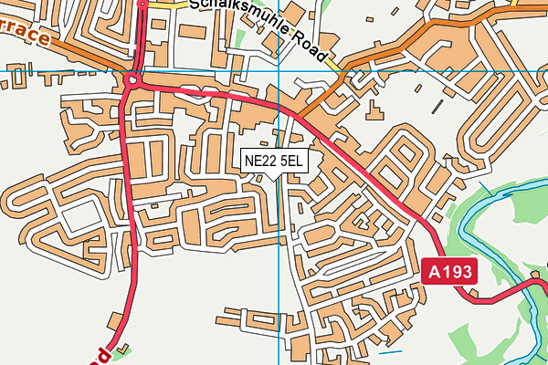 NE22 5EL map - OS VectorMap District (Ordnance Survey)