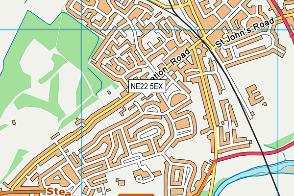 NE22 5EX map - OS VectorMap District (Ordnance Survey)