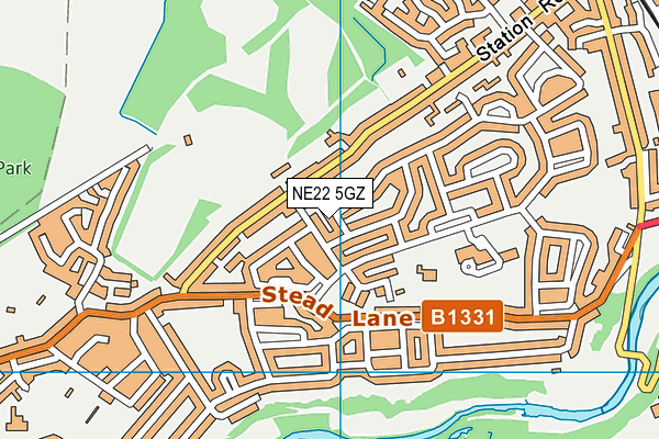 NE22 5GZ map - OS VectorMap District (Ordnance Survey)