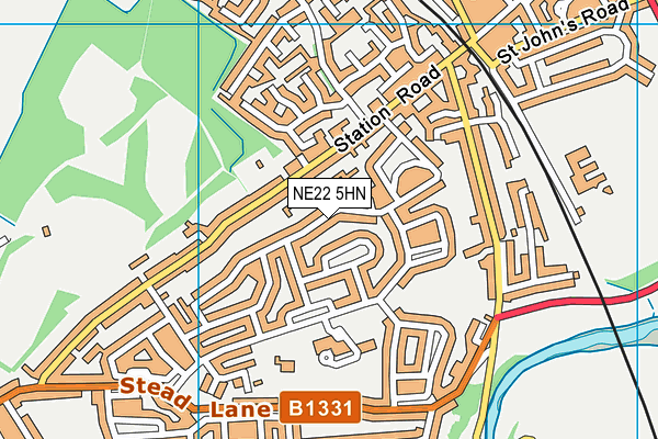 NE22 5HN map - OS VectorMap District (Ordnance Survey)