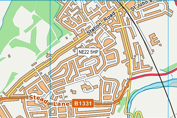 NE22 5HP map - OS VectorMap District (Ordnance Survey)