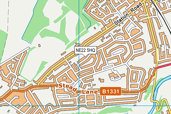 NE22 5HQ map - OS VectorMap District (Ordnance Survey)