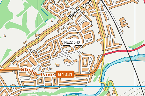 NE22 5HX map - OS VectorMap District (Ordnance Survey)