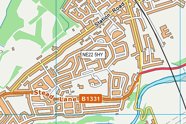 NE22 5HY map - OS VectorMap District (Ordnance Survey)