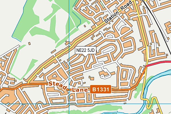 NE22 5JD map - OS VectorMap District (Ordnance Survey)