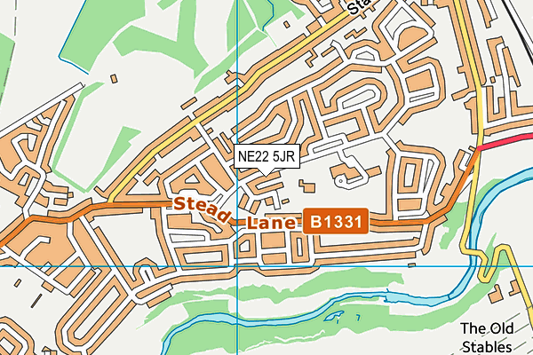 NE22 5JR map - OS VectorMap District (Ordnance Survey)