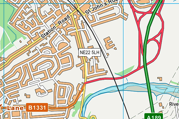 NE22 5LH map - OS VectorMap District (Ordnance Survey)
