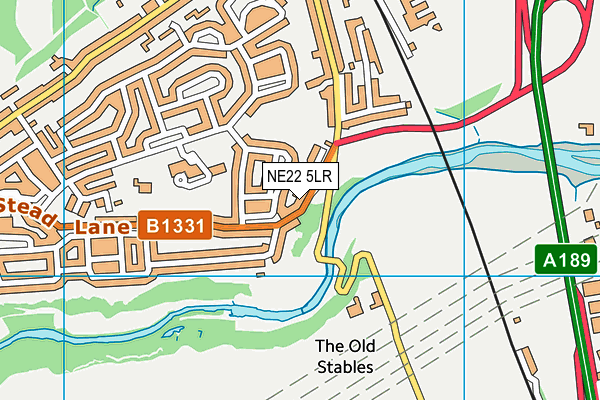 NE22 5LR map - OS VectorMap District (Ordnance Survey)