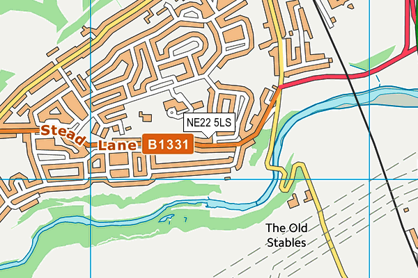 NE22 5LS map - OS VectorMap District (Ordnance Survey)