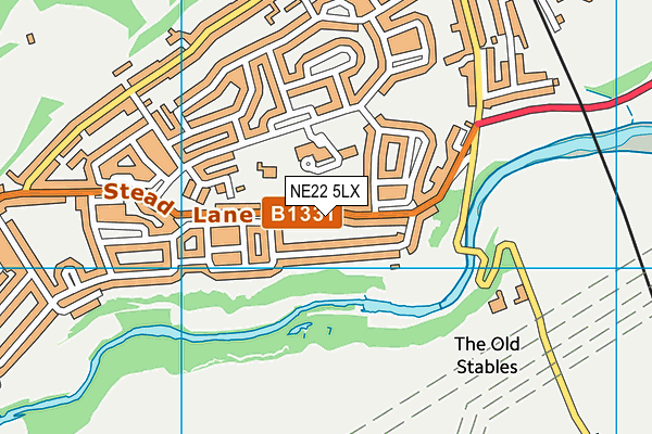 NE22 5LX map - OS VectorMap District (Ordnance Survey)