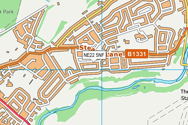 NE22 5NF map - OS VectorMap District (Ordnance Survey)
