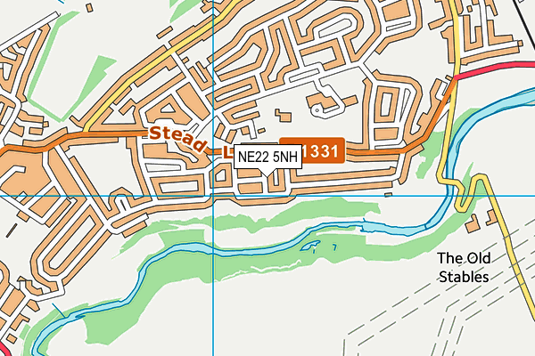 NE22 5NH map - OS VectorMap District (Ordnance Survey)