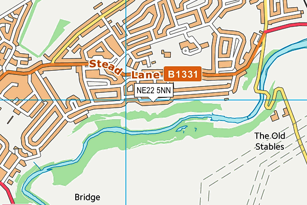 NE22 5NN map - OS VectorMap District (Ordnance Survey)
