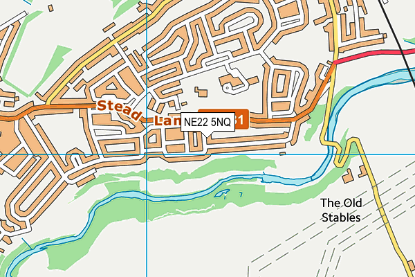 NE22 5NQ map - OS VectorMap District (Ordnance Survey)