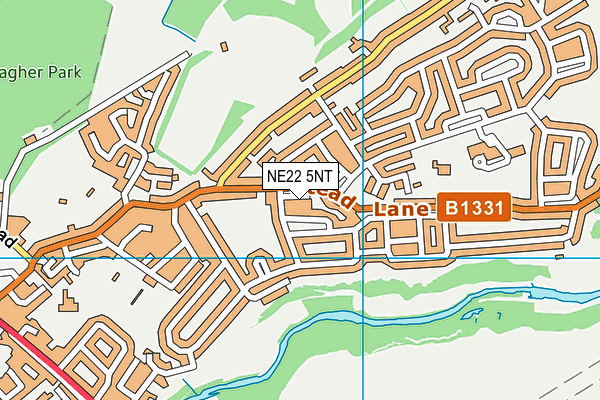NE22 5NT map - OS VectorMap District (Ordnance Survey)