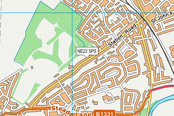 NE22 5PS map - OS VectorMap District (Ordnance Survey)