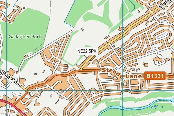NE22 5PX map - OS VectorMap District (Ordnance Survey)
