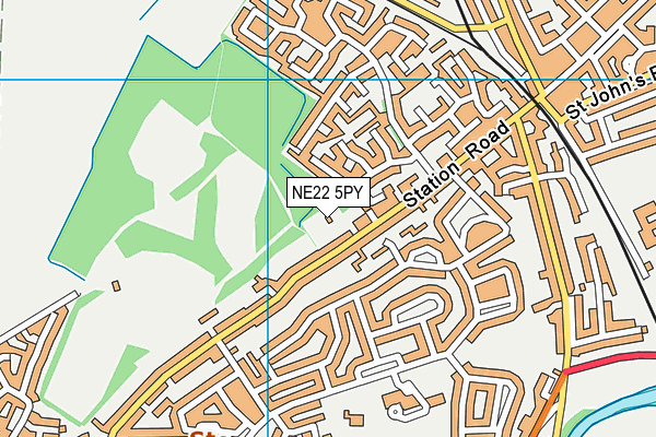 NE22 5PY map - OS VectorMap District (Ordnance Survey)