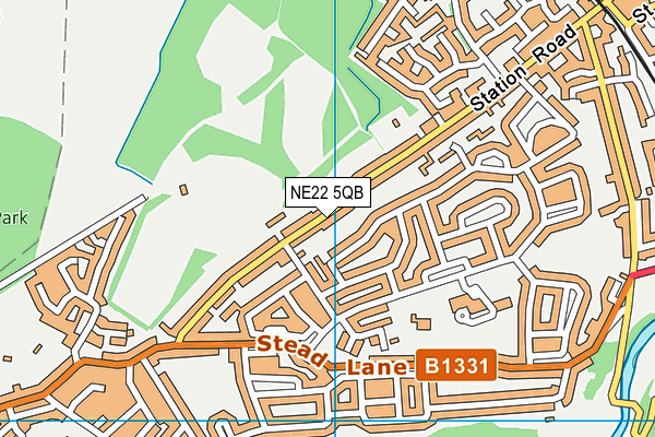 NE22 5QB map - OS VectorMap District (Ordnance Survey)