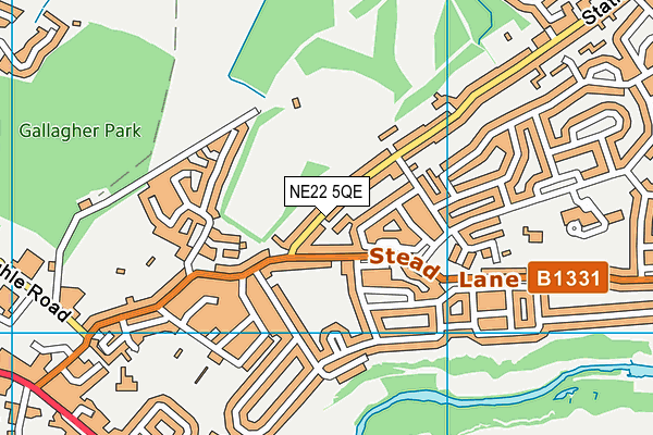 NE22 5QE map - OS VectorMap District (Ordnance Survey)