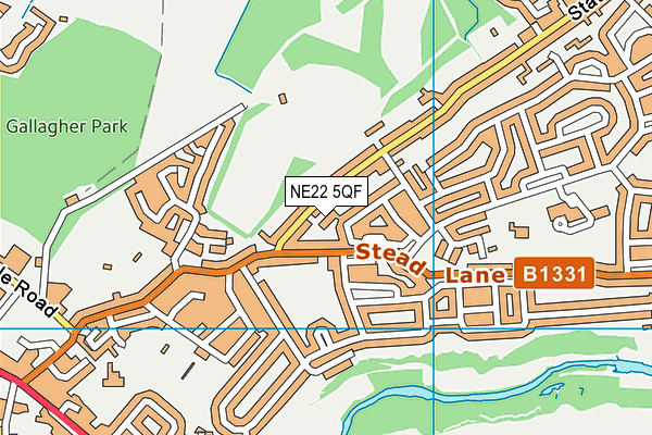NE22 5QF map - OS VectorMap District (Ordnance Survey)