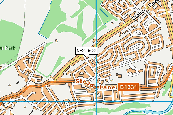 NE22 5QG map - OS VectorMap District (Ordnance Survey)