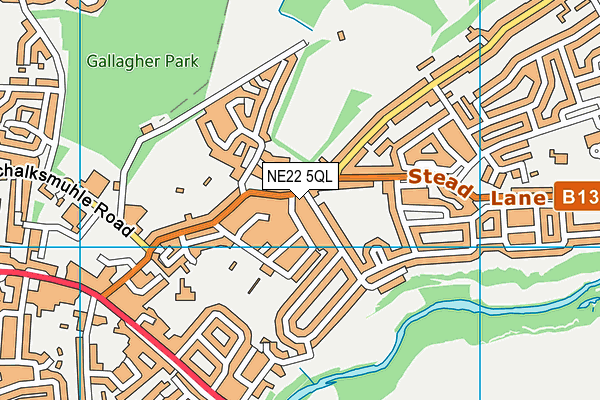 NE22 5QL map - OS VectorMap District (Ordnance Survey)