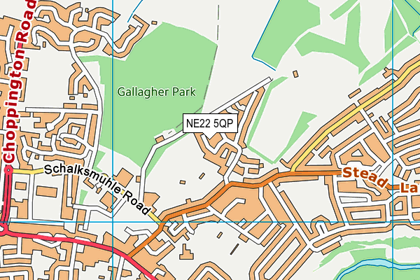 Bedlington Cricket Club map (NE22 5QP) - OS VectorMap District (Ordnance Survey)