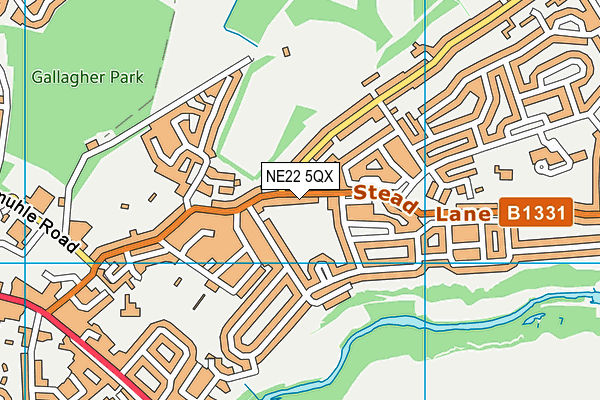 NE22 5QX map - OS VectorMap District (Ordnance Survey)