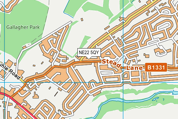 NE22 5QY map - OS VectorMap District (Ordnance Survey)