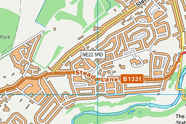 NE22 5RD map - OS VectorMap District (Ordnance Survey)